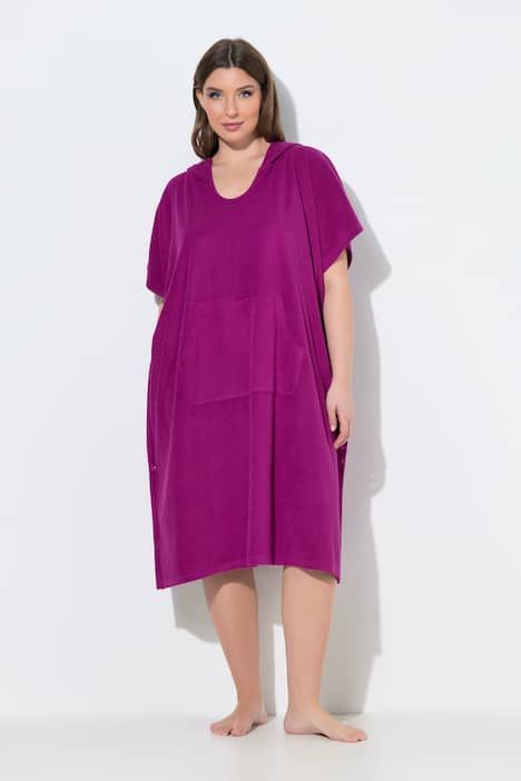 Poncho en éponge, capuche et boutons-pression sur les côtés