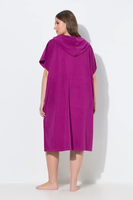 Poncho en éponge, capuche et boutons-pression sur les côtés