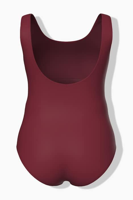 Maillot de bain une pièce, sans bonnets souples, passepoils fantaisie et décolleté rond