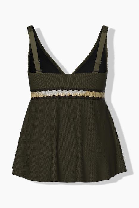 Tankini avec bande fantaisie, bonnets souples et bretelles ajustables, matière recyclée