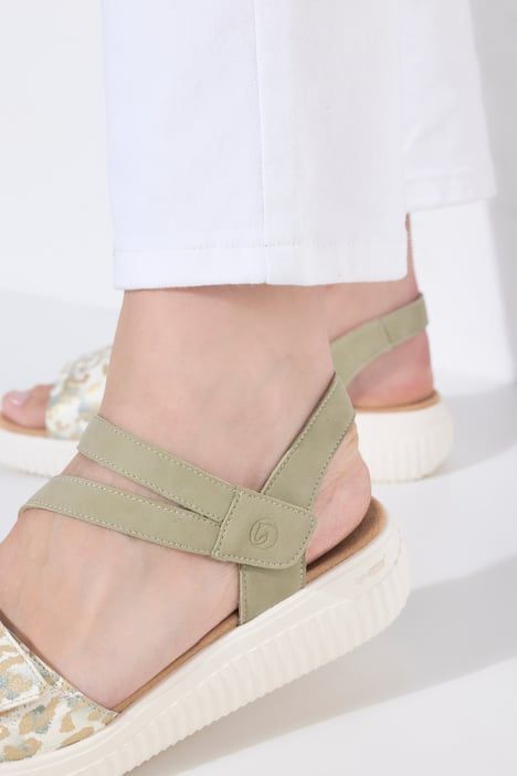 Sandales en cuir Remonte Lite & Soft, fermeture à scratch - largeur H