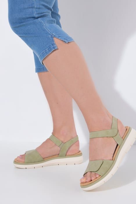 Sandales en cuir Remonte Lite & Soft, fermeture à scratch - largeur F 1/2