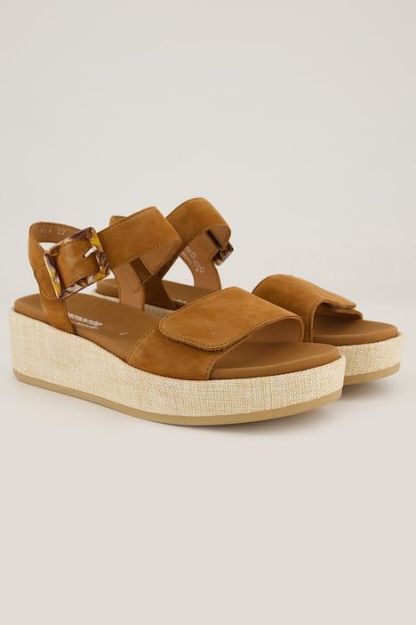 Sandales en cuir Remonte, semelle compensée - largeur F 1/2