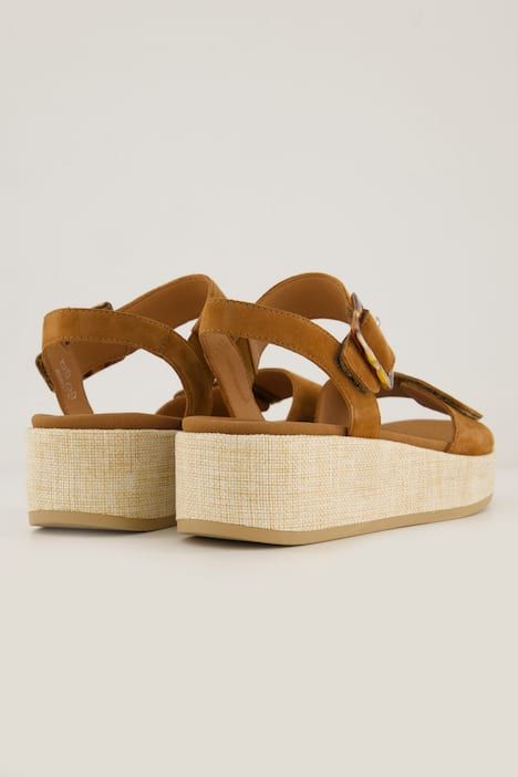 Sandales en cuir Remonte, semelle compensée - largeur F 1/2