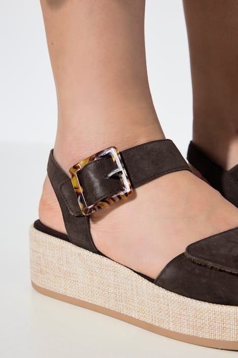 Sandales en cuir Remonte, semelle compensée - largeur F 1/2