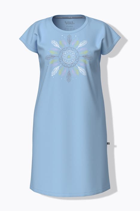 Lot de 2 chemises de nuit, motif plumes et manches courtes, décolleté en V / rond