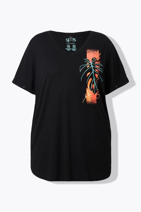 T-shirt technique, col en V et manches courtes, traitement antibactérien