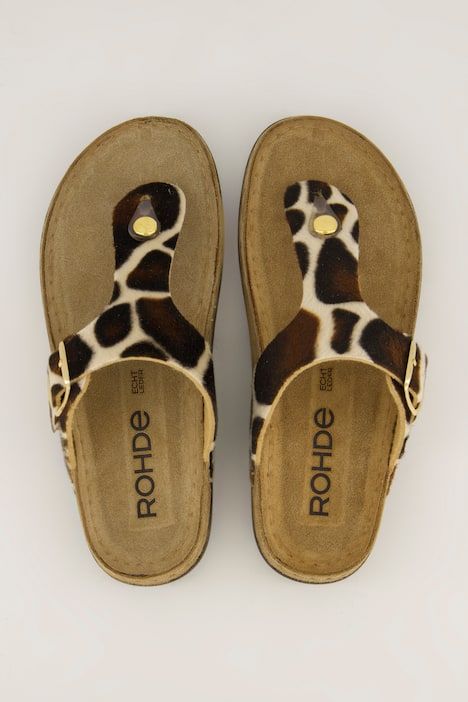 Sandales à entre-doigts Rohde en cuir, semelle intérieure à mémoire de forme - largeur confortable