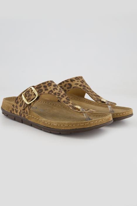 Sandales à entre-doigts Rohde en cuir, semelle intérieure à mémoire de forme - largeur confortable