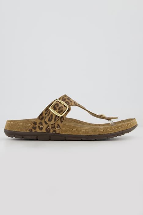 Sandales à entre-doigts Rohde en cuir, semelle intérieure à mémoire de forme - largeur confortable