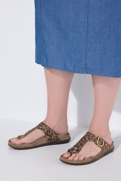 Sandales à entre-doigts Rohde en cuir, semelle intérieure à mémoire de forme - largeur confortable