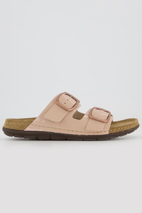 Mules Rohde aspect cuir verni, semelle intérieure à mémoire de forme - largeur confortable