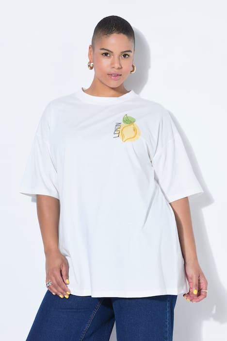 T-shirt oversize, imprimé Lemon et broderies
