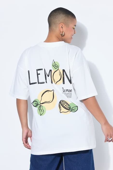 T-shirt oversize, imprimé Lemon et broderies