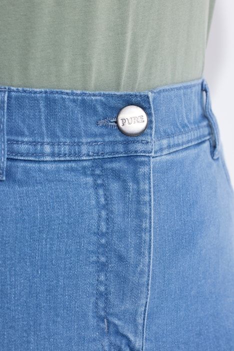 Corsaire en jean, coton bio, bas de jambe fendu et taille confortable