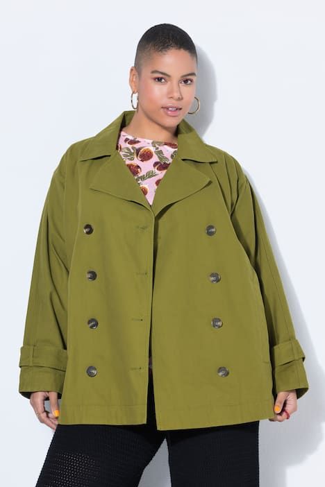 Trench-coat oversize, col à revers, 2 poches