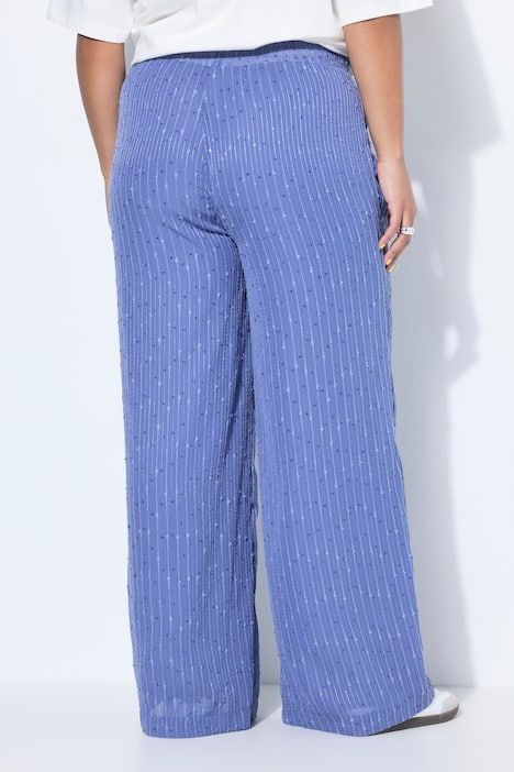 Pantalon, coupe wide Straight Legs, bandes pailletées