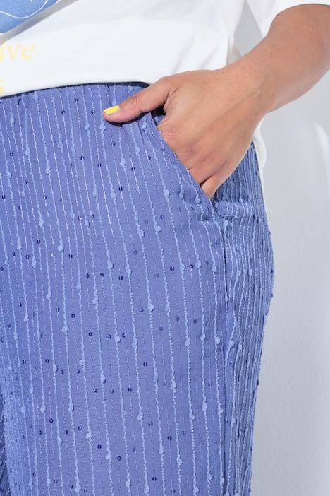 Pantalon, coupe wide Straight Legs, bandes pailletées