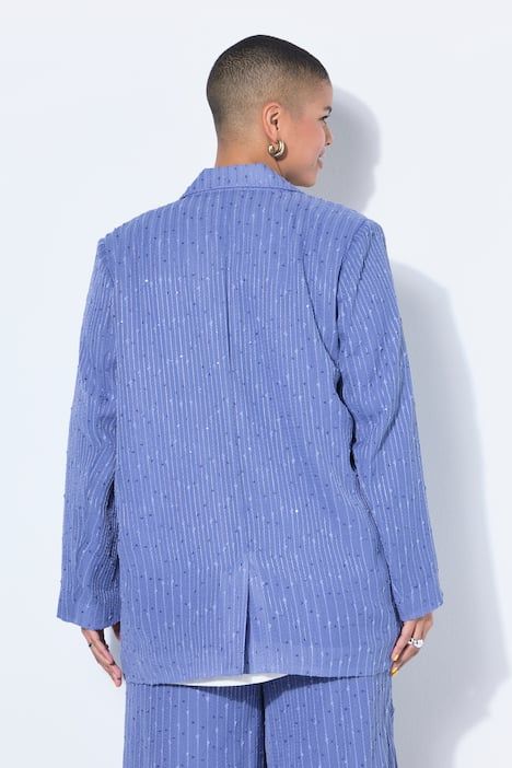Blazer oversize, bandes pailletées