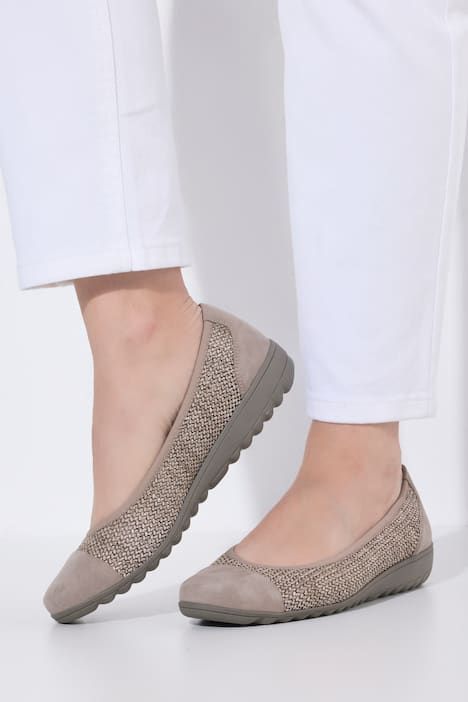 Ballerines tressées Caprice, détails aspect cuir - largeur G