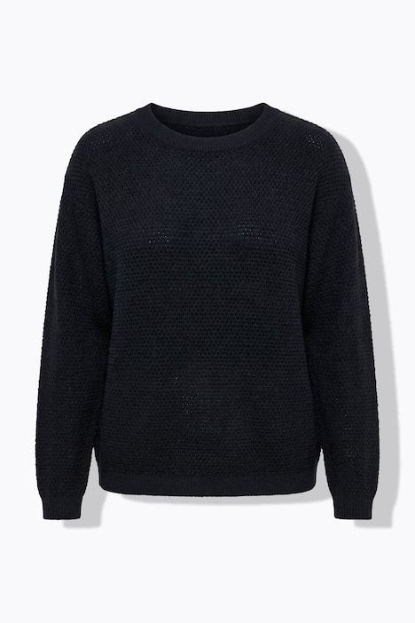 Pull coupe Boxy Shape en maille ajourée, manches longues