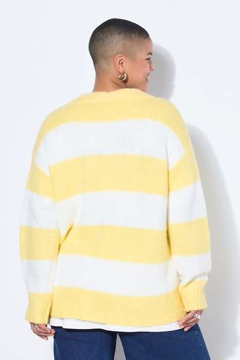 Cardigan oversize, larges rayures