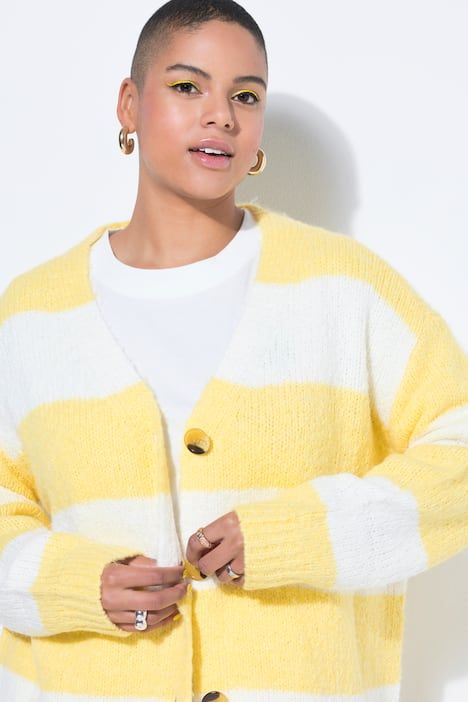 Cardigan oversize, larges rayures