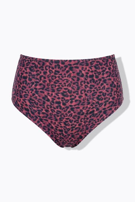 Bas de bikini taille haute, style shorty, imprimé léopard coloré et effet gainant