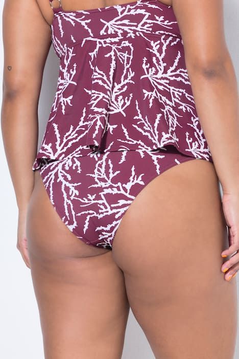 Bas de bikini taille haute, imprimé all-over