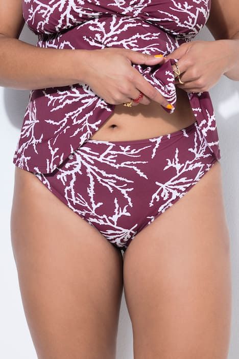Bas de bikini taille haute, imprimé all-over