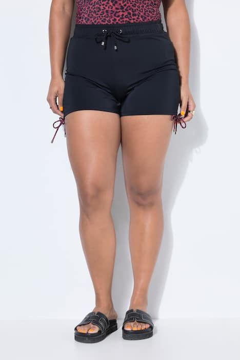 Short de bain avec taille élastique, fronces sur les côtés