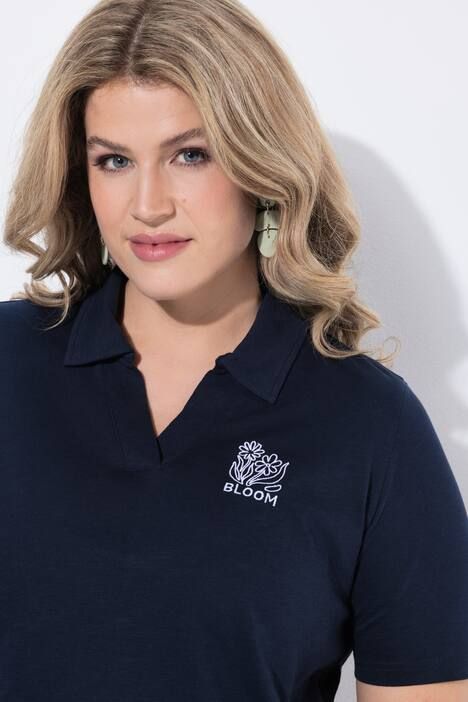 Polo en coton bio, manches courtes et col polo, broderie