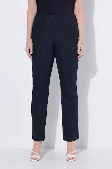 Pantalon en tissu stretch, taille élastique et jambe droite