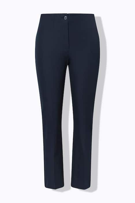 Pantalon en tissu stretch, taille élastique et jambe droite