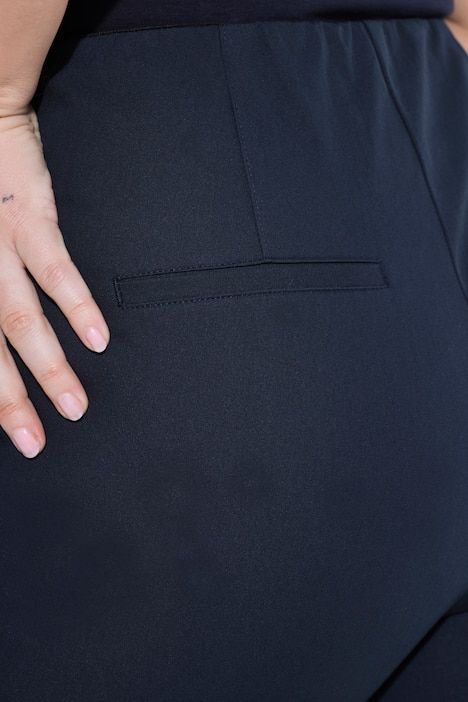 Pantalon en tissu stretch, taille élastique et jambe droite