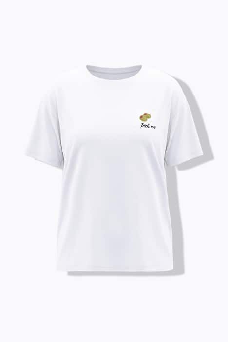 T-shirt oversize cropped, broderie olives