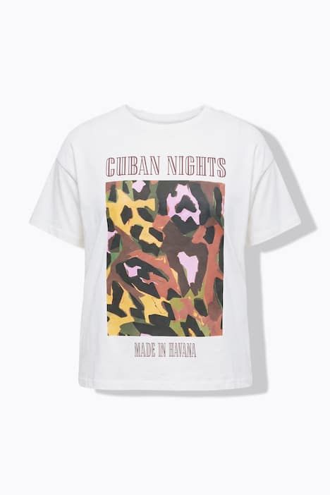 T-shirt oversize, motif léopard coloré