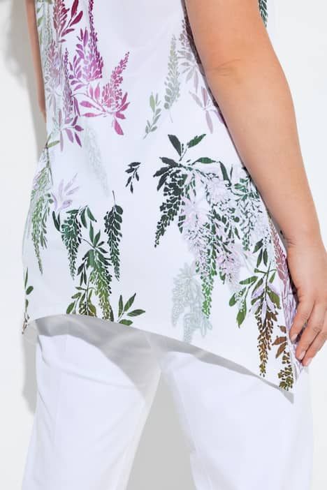 T-shirt au tombé fluide, sans manches, décolleté en V et finition en pointes