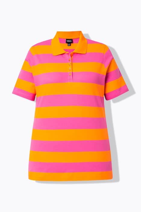 Polo rayé en coton Pima, manches courtes et col polo