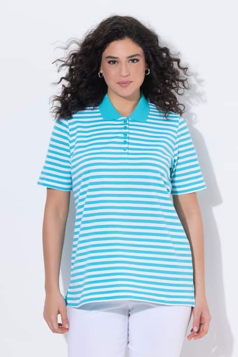 Polo rayé en coton Pima, manches courtes et col polo