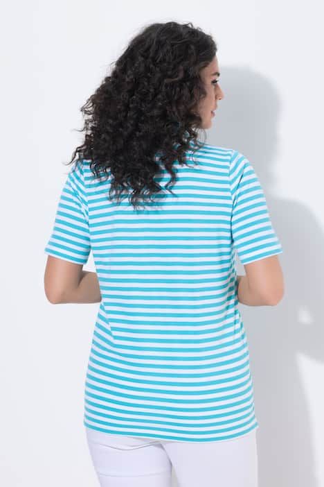 Polo rayé en coton Pima, manches courtes et col polo