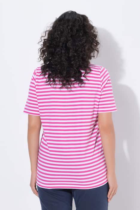 Polo rayé en coton Pima, manches courtes et col polo