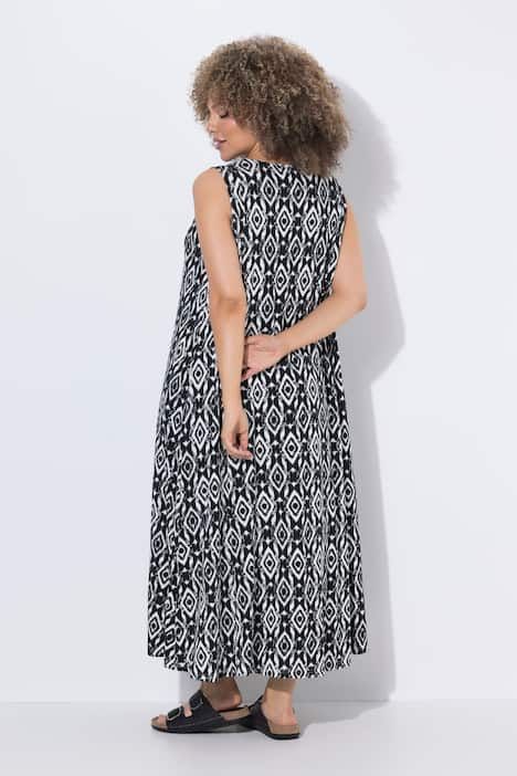 Robe maxi sans manches, imprimé graphique et décolleté en V