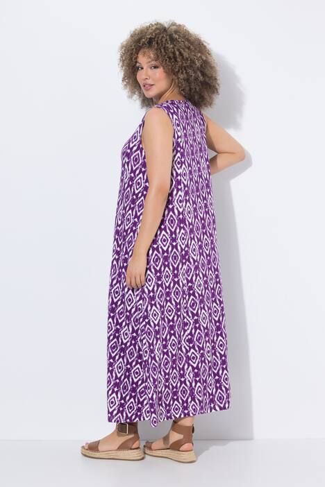 Robe maxi sans manches, imprimé graphique et décolleté en V