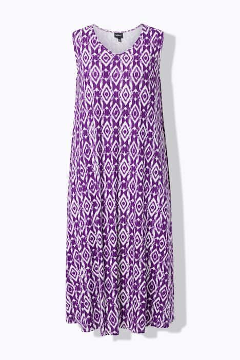 Robe maxi sans manches, imprimé graphique et décolleté en V