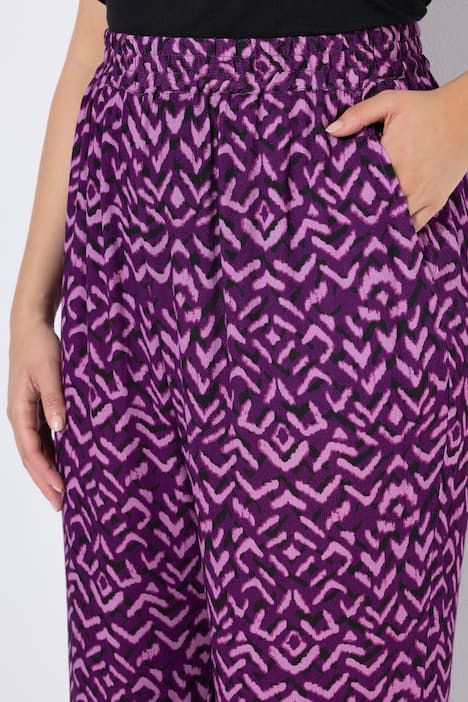 Pantalon Rose, jambe large et taille élastique, motif animal