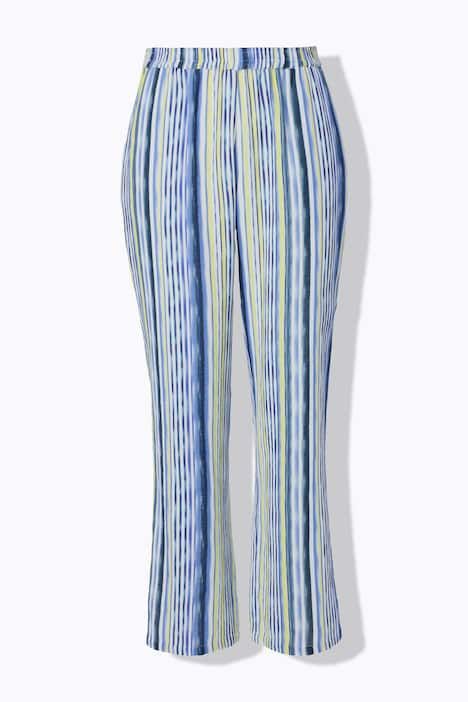 Pantalon Rose en mousseline rayée, jambe large et taille élastique