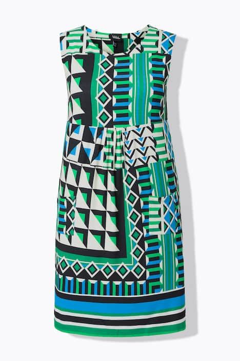 Robe en jersey sans manches, poches et décolleté rond, bordure contrastante à la base