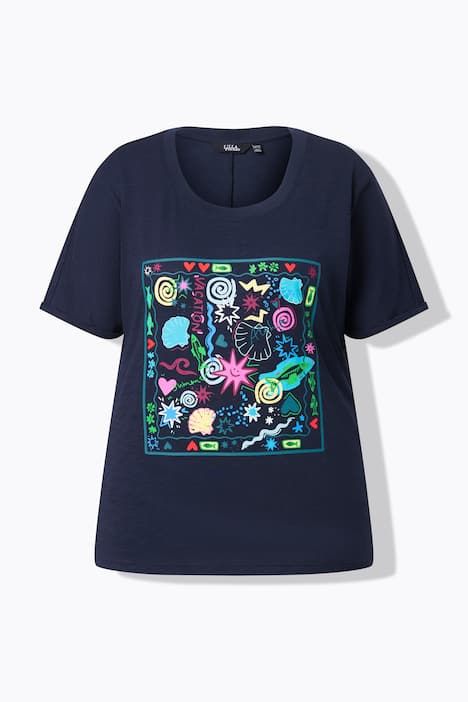 T-shirt oversize avec imprimé, décolleté rond et manches courtes
