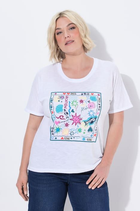T-shirt oversize avec imprimé, décolleté rond et manches courtes